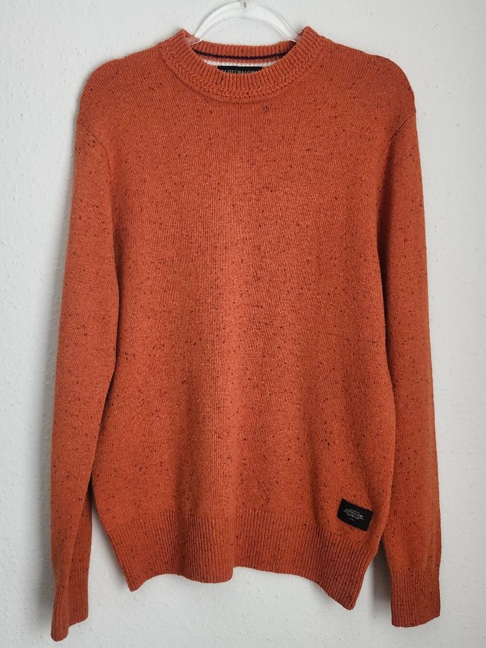 SCOTCH & SODA Wool Blend Burnt Orange Crewneck Knit Sweater L